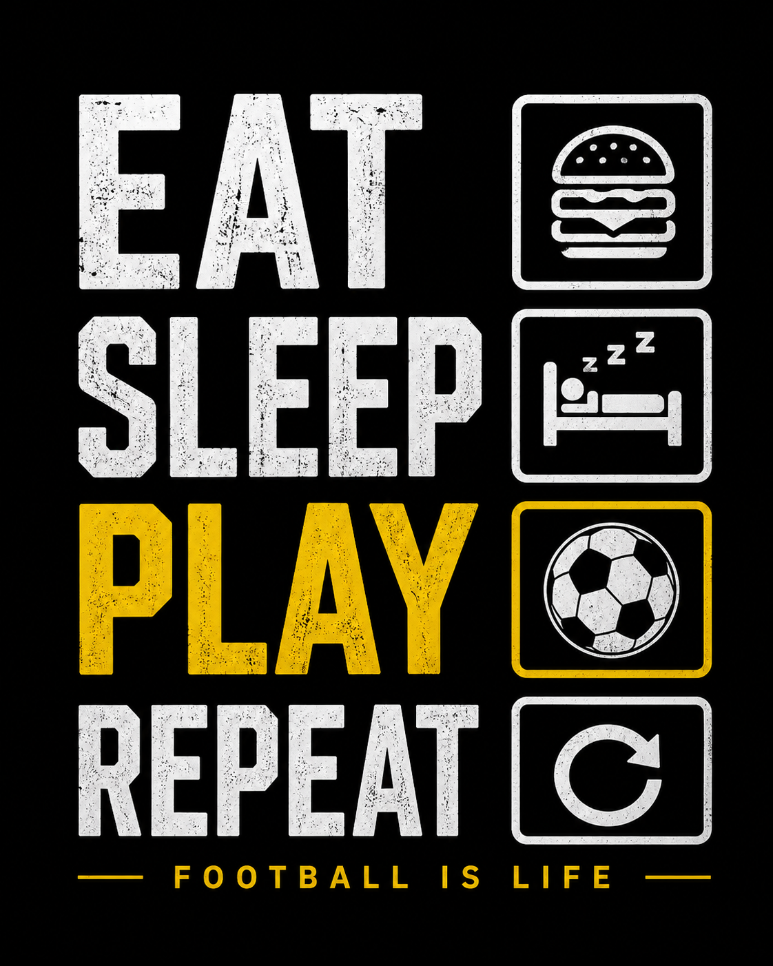 Special Edition Soccer 2026 -EAT. SLEEP. PLAY. REPEAT- Unisex t-shirt w/ Commemorative sleeve Badge