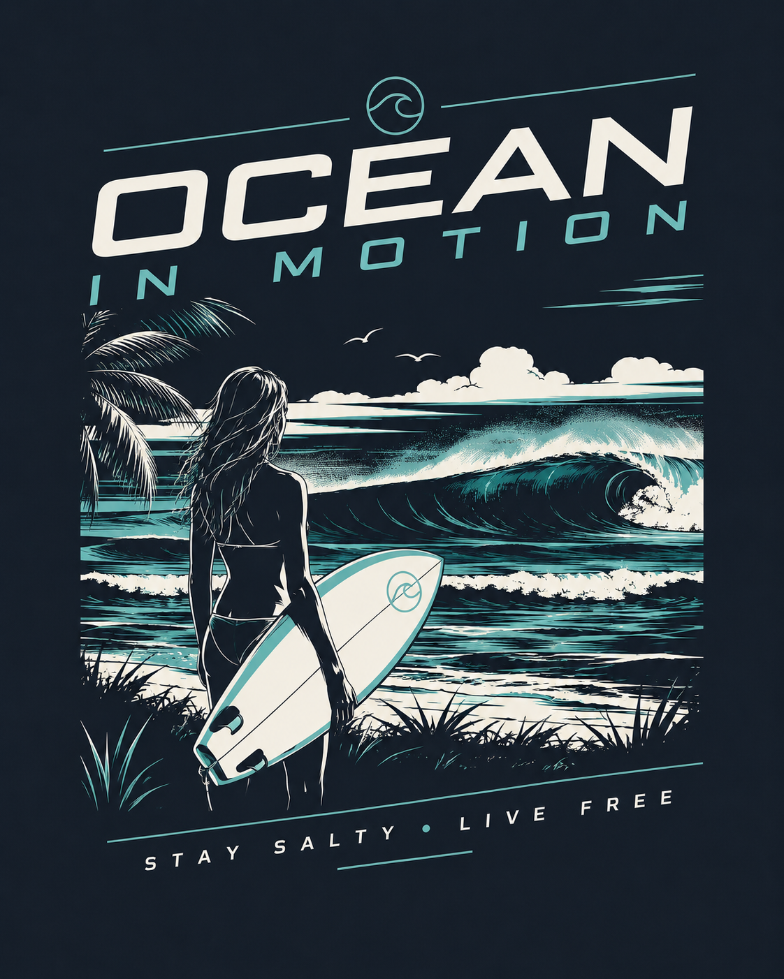 Club T-Sirt Ocean in Motion Surf Line Unisex garment-dyed heavyweight t-shirt